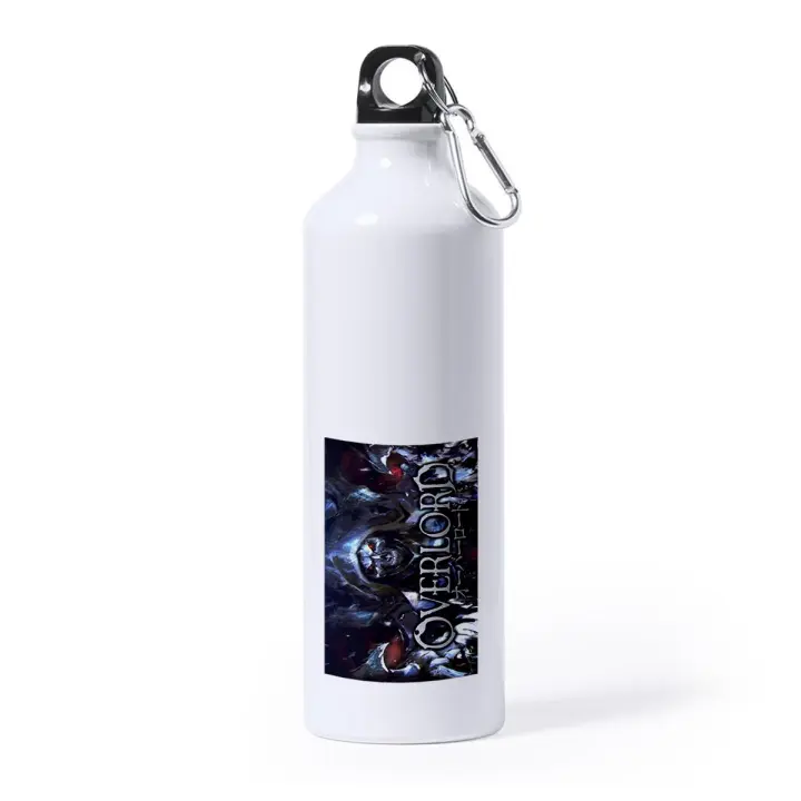 BIDON GRANDE 800 ML ACERO INOXIDABLE AINZ OOAL GOWN ANIME OVERLORD deporte deportivo con mosqueton botella momon shonen mahou - 1