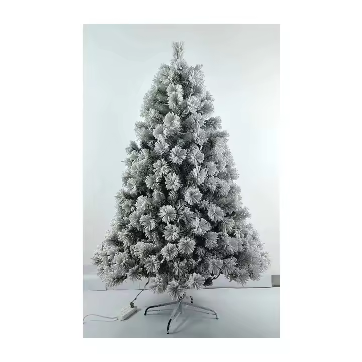 PLUS HOME Árbol de Navidad nevado Harry con Base Soporte metálica tamaño120Cm(80Puntas) pino verde con un nieve blanco - 1