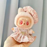 Muñeca De Peluche Miniatura Labubu I Y II 17cm Ropa De Muñeca Coreana Kpop Exo Accesorios DIY Vestido Rosa Regalo Estilo Nuevo - details 29