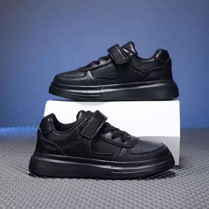 Zapatos Blancos Para Niños Cuero Impermeable Zapatillas Bajas Para Niños Y Niñas De Edad Media Y Grande Antideslizantes Transpirables Tallas Verdaderas - 1