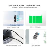 Robot de limpieza de ventanas TOSIMA W2, succión máxima de 3800Pa, planificación de ruta inteligente, detección de bordes, control remoto, batería de respaldo de 25 minutos, con 12 trapeadores - details 1