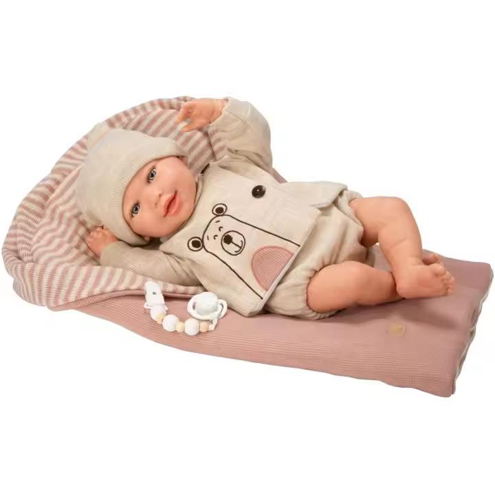 Muñeca Bebé Reborn Lain de 45 Cm con Saco de Dormir Juguetes Arias - 1