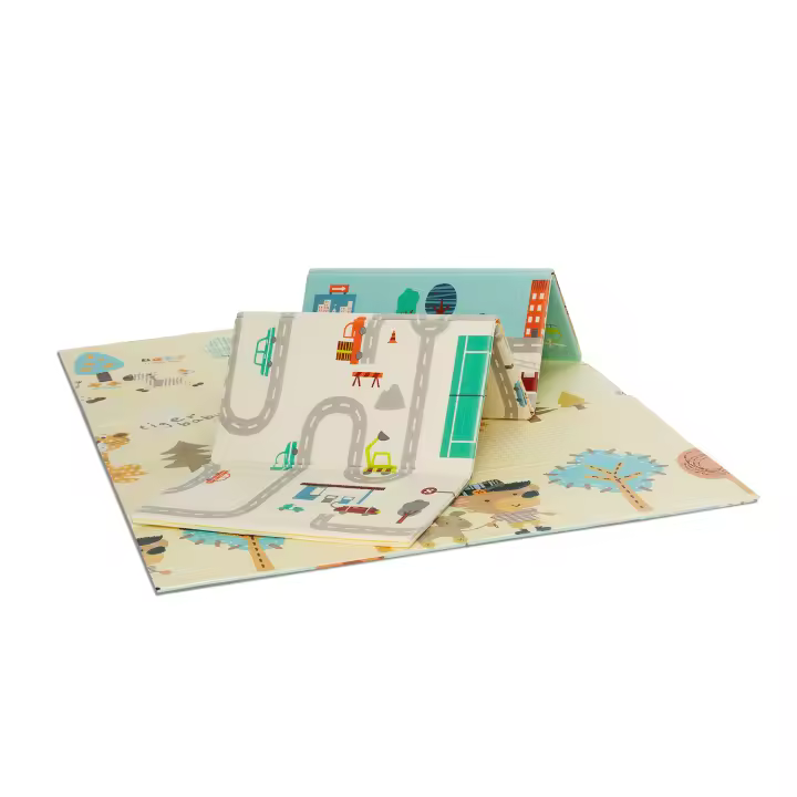 Asalvo Alfombra de Juegos Plegable 120x180 – Reversible, Espuma Acolchada, Impermeable y Lavable, Se Pliega en Segundos, Antideslizante para Bebés - 1