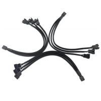 Cable De Extensión FAN 1 a 3 Conectador De 4 Agujas PWM Control De Temperatura Para Placa Base PC Hardware Adaptador De Cable - details 1