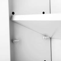 Espejo para baño con armario de pared, almacenamiento elegante de 3 puertas, 60x15x55 cm, con estantes ajustables, color blanco - details 4