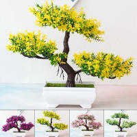 Plantas Artificiales Bonsái Pequeño Árbol En Maceta Flores Falsas Adornos Para Decoración De Hogar Fiesta Boda Accesorios - details 1