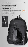 Mochila Unisex Casual De Gran Capacidad Impermeable Con Capa De Computadora Para Viajes Al Aire Libre Materiales Oxford Y Poliéster - details 17