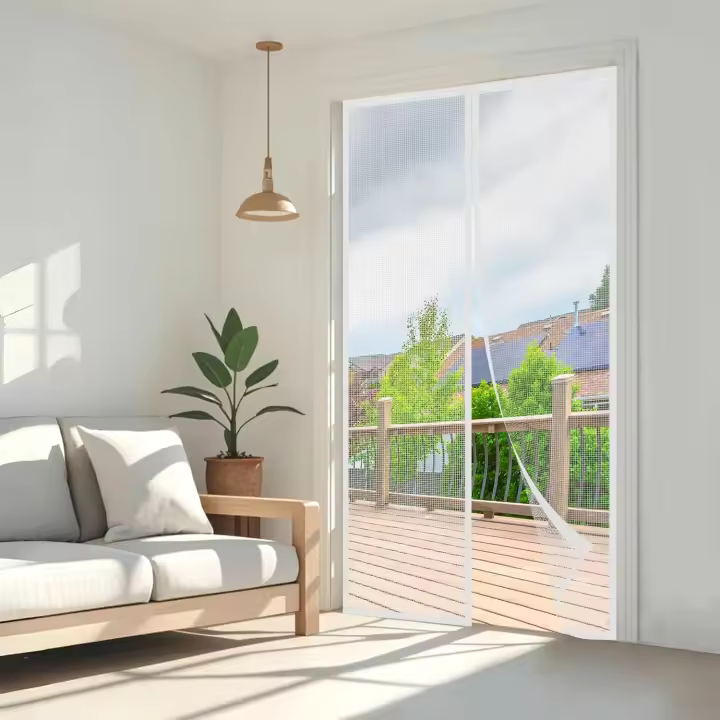 Mosquitera Puerta Magnetica 85x210cm | Mosquitero Magnético para Puerta, Anti-Insectos, sin Taladros, Cierre Automático – Blanco - 1