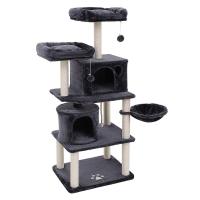 Árbol para gatos con postes recubiertos de sisal, rascador con varias plataformas y centro de actividades para gatos, color a elegir - details 4