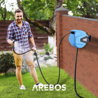 Arebos Carrete de Manguera de Jardín Automático 30 M Azul - details 9