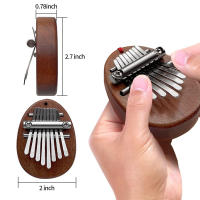 Mini Kalimba De Madera Sólida 8 Teclas Instrumento Musical Portátil Para Niños Y Adultos Principiantes Regalo De Navidad - details 2
