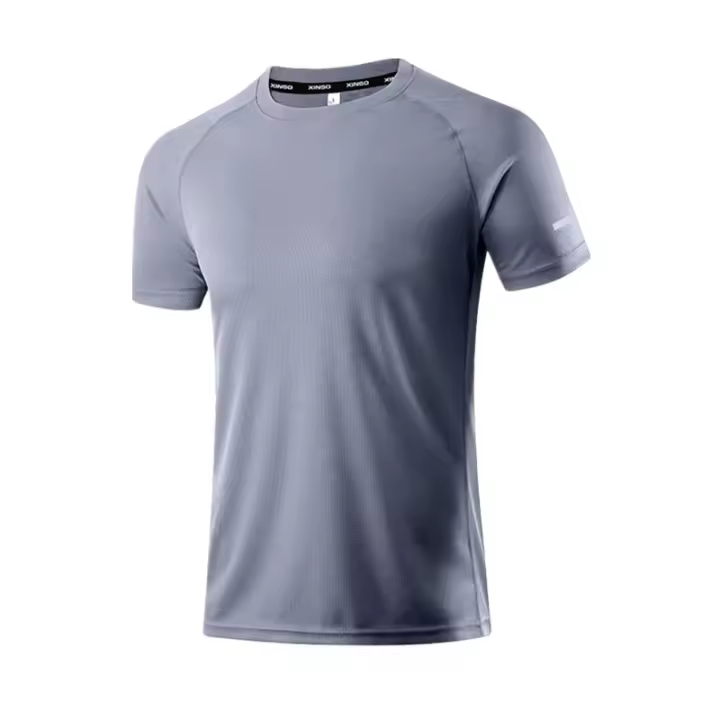 Camiseta De Hombre De Seda Hielo Para Verano Con Manga Corta Estilo Casual Transpirable Y Secado Rápido Camiseta Deportiva Para Bajar La Temperatura - 1