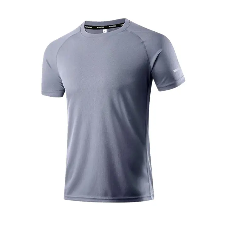 Camiseta De Hombre De Seda Hielo Para Verano Con Manga Corta Estilo Casual Transpirable Y Secado Rápido Camiseta Deportiva Para Bajar La Temperatura - 1