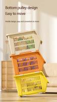 Cesta De Almacenamiento Plegable Con Ruedas Alta Capacidad Para Baño Cesta De Frutas Y Vegetales Multi Capas Para Juguetes - details 9