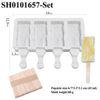 Molde De Helado De Silicona Con Palitos De Popsicle De Madera Para Verano 4 Celdas Estilo Variado Eco-amigable Y Stockado - details 7