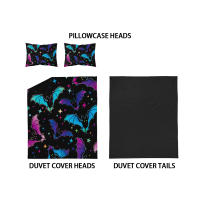 Juego De Sábanas De Halloween Con Estampado De Gato Negro Calabaza Y Murciélago (1 Funda De Edredón + 2 Fundas De Cojín) 100% Poliéster 90gsm - details 14