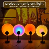 Lámpara De Puesta De Sol USB Proyector De Ambiente Para Decoración De Habitaciones Y Bares Luz Nocturna De Modo Circular Para Sala De Estar Y Dormitorio - details 0