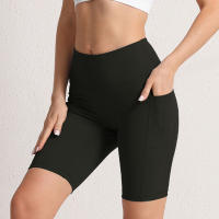 Shorts De Yoga Para Mujer CHRLEISURE Con 3 Bolsillos Tallas Trueñas Elasticidad Pantalones De Gym Y Ciclismo Color Sólido - details 7