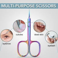 Tijeras De Cutícula Profesionales Multifuncionales Para Uñas Cejas Y Barba Curvadas Extra Finas Para Manicura Y Peluquería - details 3