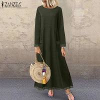 Vestido De Crochet De Encaje Otoño ZANZEA Invierno Para Mujer Sudadera Con Capucha Manga Larga Suéter Pullover De Fleece Sundress De Cuello Redondo Longitud Hombros - details 5