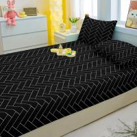 Sábana Ajustable Moderna Y Sencilla Con Patrón Geométrico Y Acabado Mate Para Dormitorio Sin Incluir Fundas De Almohada Material 100% Poliéster - details 4