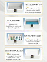 Incubador Termostático Manual Con USB Para Peces Aves Y Huevo Incluye Cama De Agua Biónica Y Luz De Huevos Máquina Todo En Uno - details 10