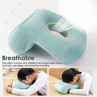 Almohada boca abajo | Cómoda y suave almohada para dormir con abertura para el brazo, almohada de masaje con forma de dona, soporte para la cabeza y el cuello, ideal para la siesta. - details 3