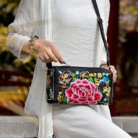 Bolso De Hombro Retro Para Mujer Yogodlns Con Bordado Floral Multicolor Estilo Bohemio Étnico Monedero Pequeño De Lona - details 1