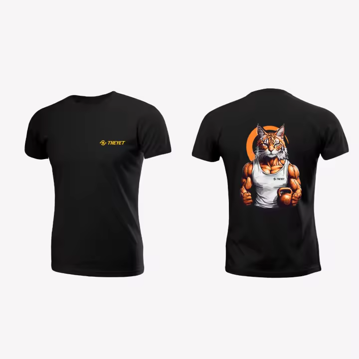 THEYET Camiseta Deportiva Elástica y Transpirable de Nylon Negra Tigre  Para Crossfit, Calistenia, Fitness, Gym, Running, Correr, Bici, Gimnasio, Pesas, Halterofilia, Futbol, Tenis, Padel, Baloncesto  Hombre y Mujer - 1