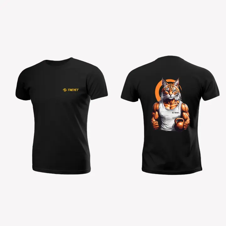THEYET Camiseta Deportiva Elástica y Transpirable de Nylon Negra Tigre  Para Crossfit, Calistenia, Fitness, Gym, Running, Correr, Bici, Gimnasio, Pesas, Halterofilia, Futbol, Tenis, Padel, Baloncesto  Hombre y Mujer - 1