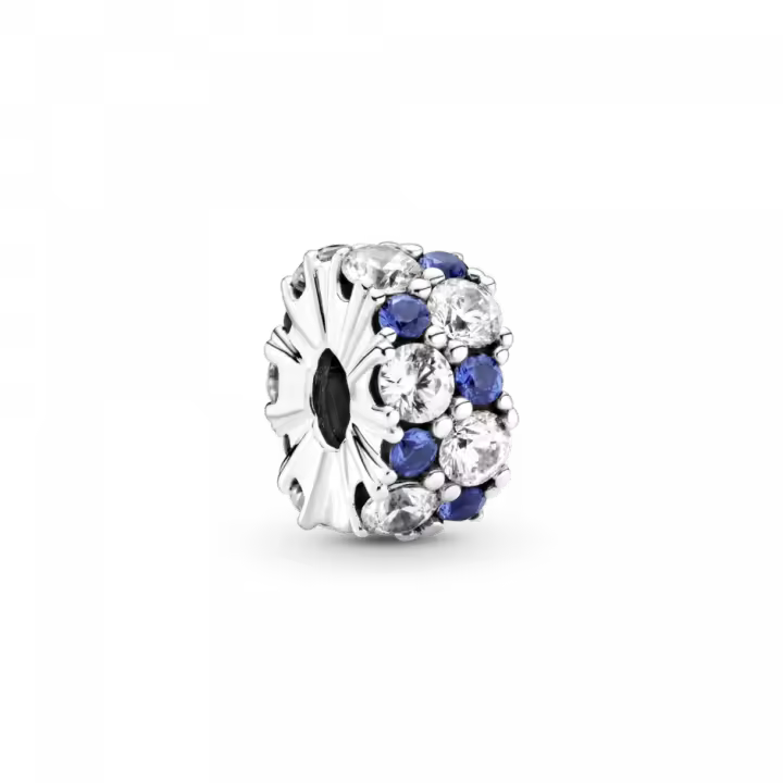 Clip Pandora Transparente y azul brillante Siliconado 799171C01 mujer plata - 1
