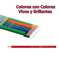 ALPINO Lapices de Colores 12/18 Unidades ,SET Lapices de Colores para Niños ,Dibuja y Colorea con Colores Vivos y Brillantes ,Material Escolar Estuche Lapices de Colores - details 2
