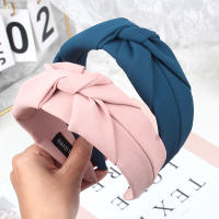 Nueva Moda Headband Para Mujer Color Sólido Ancha Con Nudo Lateral Turban Casual Accesorio De Cabello Para Adultos - details 6