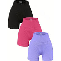 Shorts De Yoga Para Mujer High-Waisted Sin Costuras Tights Deportivos De Nylon Cómodos Y Elegantes Para Ejercicio - details 5