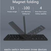Teclado Bluetooth Plegable BOW Recargable Inalámbrico 2.4G Para iPhone iPad Laptop Desktop Mini Teclado Ergonómico Multifuncional - details 1