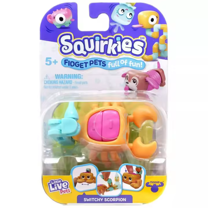 SQUIRKES - Escorpión Switchy - Adorables  Animales  Coleccionables  en  forma  de  figuras  para  dedos - Regalo Original -  Edad recomendada  mayores de 5 años - 1