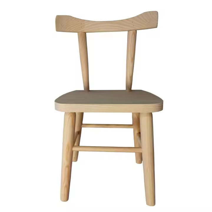 Tradineur - Silla infantil de madera 55 x 33 x 26 cm, silla para niños de madera natural con reposapiés - 1