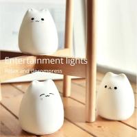 Luz Nocturna LED De Gato Colorido En Silicona Lámpara De Silicona De Dibujos Animados Decoración Para Dormitorio Iluminación De Lado - details 3