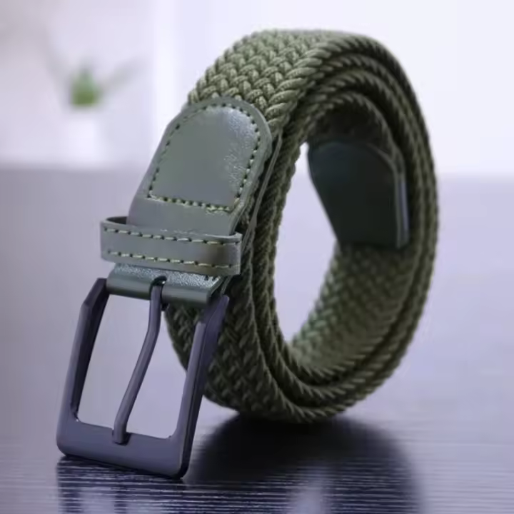 Cinturón Casual Para Hombres Y Mujeres Elástico Tejido Para Deportes Al Aire Libre Táctico Cinturón De Correa Para Escalada Adecuado Para Pantalones Y Vaqueros Color Negro Talla Única - 1