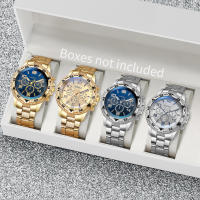 Set De 4 Relojes Para Hombre Moda Dial Arábigo Correa De Acero Relojes De Cuarzo Sin Caja Material De La Correa: Aleación - details 0