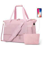 Bolsa Deporte Rosa Mujer Con Carga USB y Compartimento para Zapatos - details 0