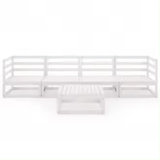 VIDAXL 3075365 set de muebles para uso exterior de madera de pino por 5 piezas color blanco vida xl - 1