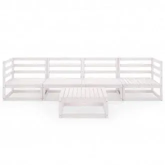 VIDAXL 3075365 set de muebles para uso exterior de madera de pino por 5 piezas color blanco vida xl - 1