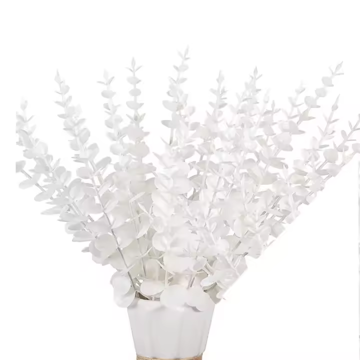 10pcs Hojas De Eucalipto Artificiales Doradas Para Decoración De Fiesta Boda Sala De Estar Hogar Adornos De Flor DIY Ramo De Flores - 1