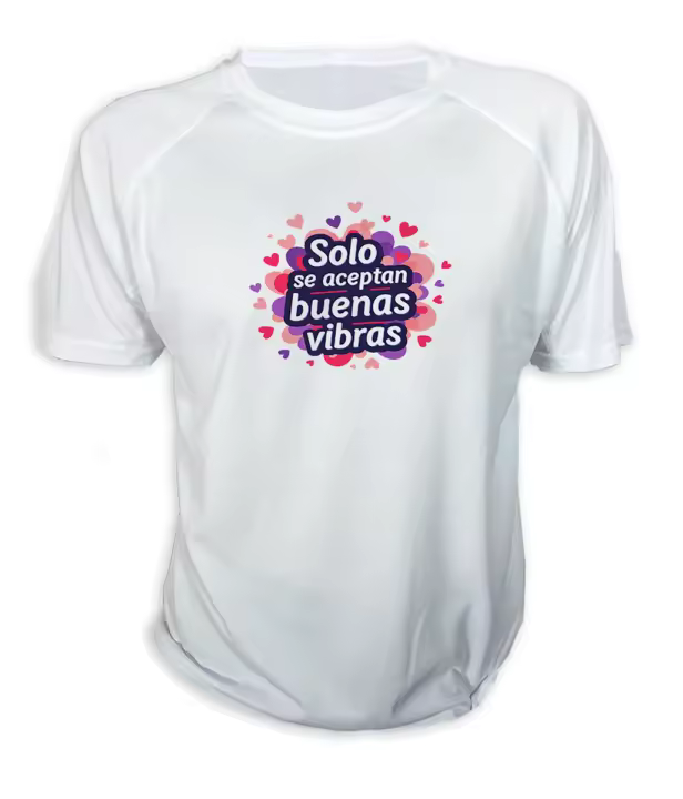 MERCHANDMANIA CAMISETA frase positiva buenas vibras amistad sentimientos tshirt - 1