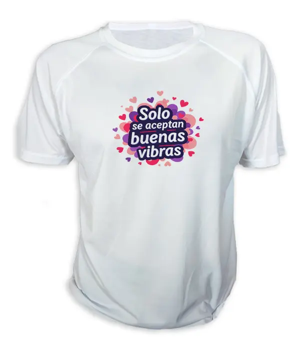 MERCHANDMANIA CAMISETA frase positiva buenas vibras amistad sentimientos tshirt - 1