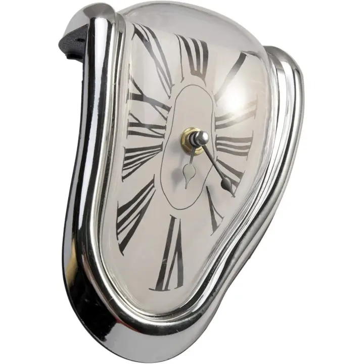 Reloj de pared distorsionado, decoración del Hogar, oficina, Gift (Plata) - 1