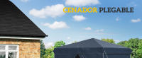 Carpa Plegable Pop-up Gazebo 2,5x2,5 m Cenador Plegable con 4 Paredes Laterales Anti-UV y Bolsa de Transporte para Camping Fiestas Azul Oscuro - details 0