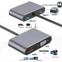 Adaptador Multiuso Tipo-C a HDMI VGA Thunderbolt 3 Convertidor Rápido a 4K 1080P Para MacBook Cable Digital AV Compatible USB C - details 2