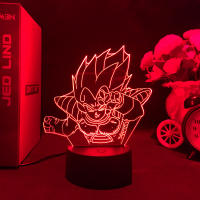 Figura De Anime Japonés Dragon Ball Super Saiyan Goku Vegeta Con Soporte De Cristal LED Ilusión 3D Luz Nocturna Colorida Para Niños Cumpleaños - details 8
